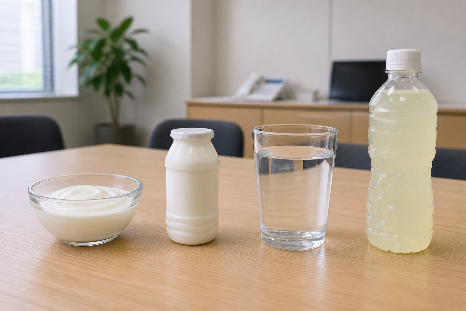 ヨーグルトと飲料の役割を比較するイメージ