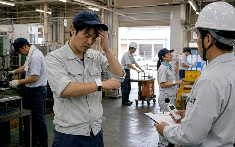 作業者ごとの暑熱リスクに気づく熱中症対策ウォッチのイメージ