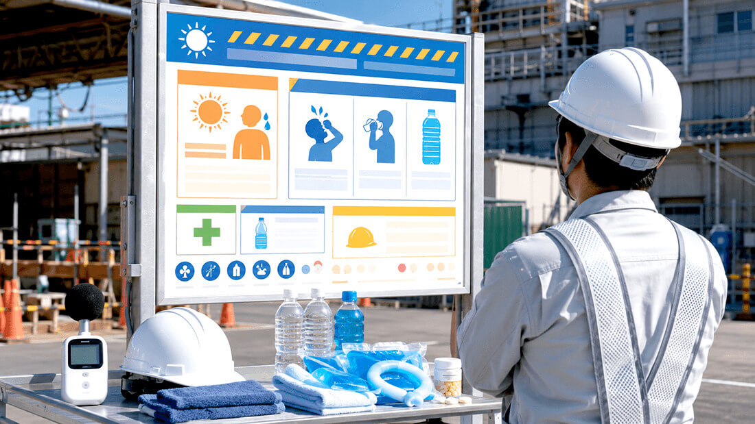 空調服・冷却ベスト・冷却タオルを比較する冷却グッズのイメージ