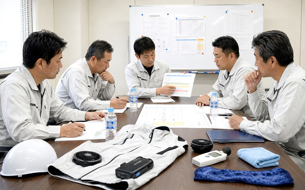 空調服を逆効果にしないための運用ルールを共有する研修