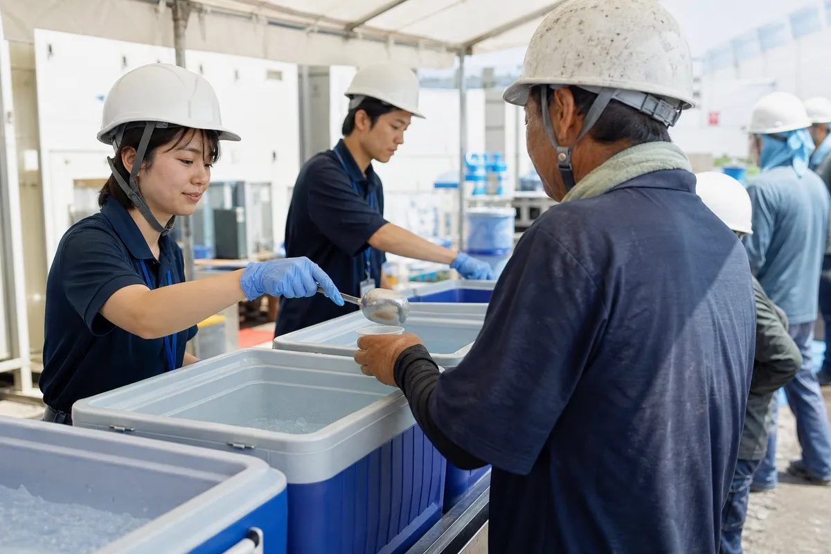 アイススラリーを現場やイベントで提供するイメージ