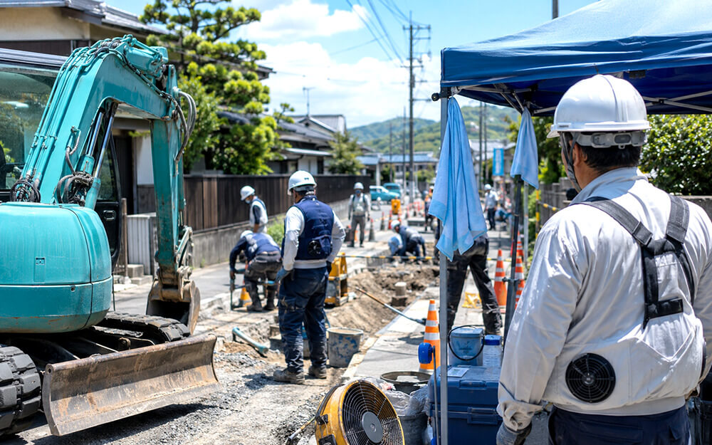 屋外作業で空調ウェアや冷却ベストを活用する熱中症対策