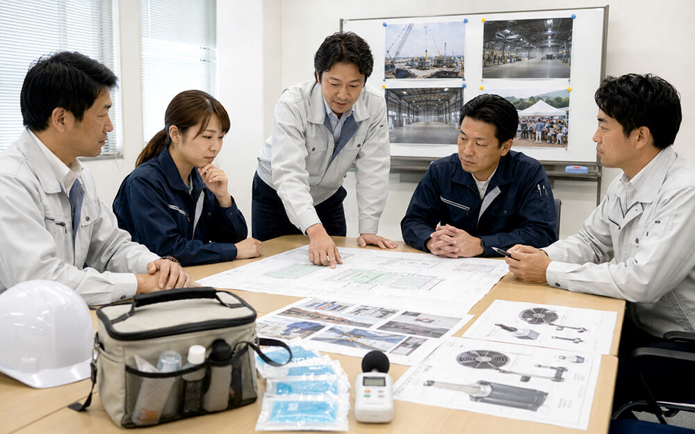 建設現場や工場向けに空調服以外の熱中症対策を検討する会議