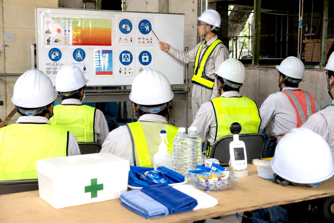 建設現場の朝礼 熱中症対策 例文集