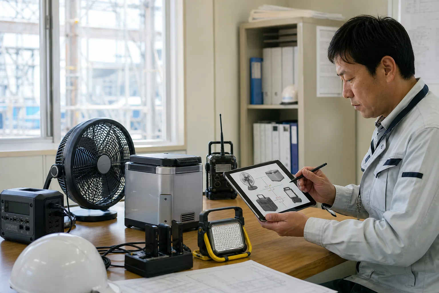 工場扇・冷温庫・通信機器の優先順位を決めるイメージ