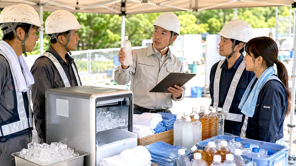 製氷機とアイススラリーを組み合わせた熱中症対策
