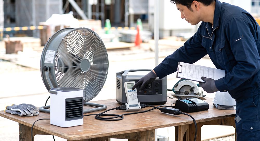 工場扇・冷風機の稼働時間を計算するイメージ