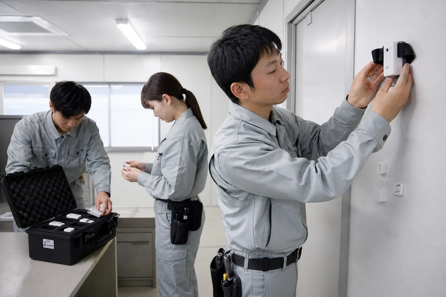 工期終了時に防犯用品を取り外して次の現場へ移設するイメージ