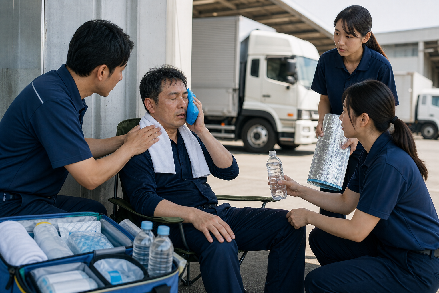 熱中症が疑われるドライバーへの初動対応のイメージ