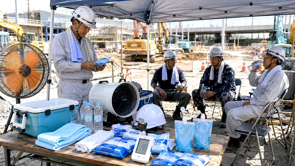 現場休憩所に必要な熱中症対策用品