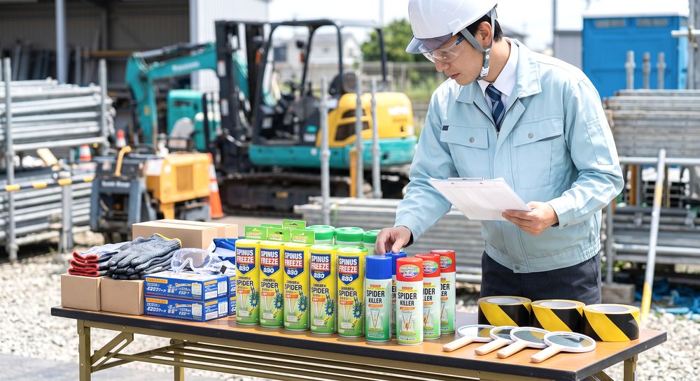 ハチ・クモ対策用品を確認するイメージ