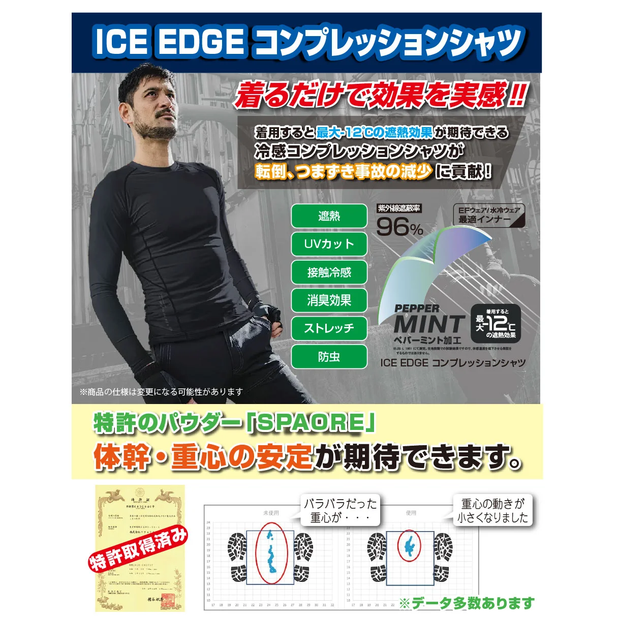 ICE EDGE 冷感コンプレッションシャツの商品画像