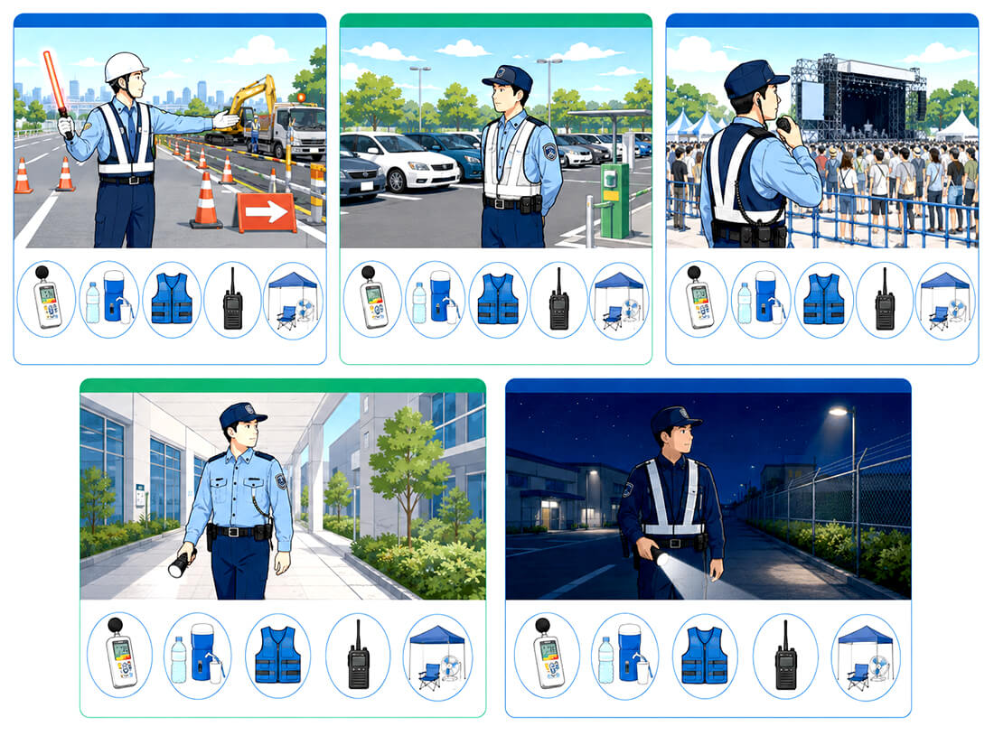 警備の5つの現場図解