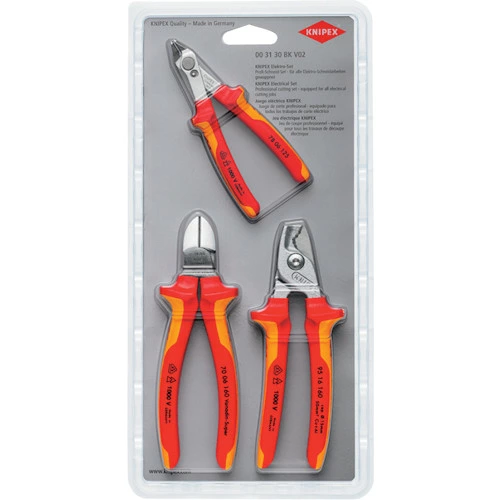 KNIPEX 絶縁工具3点セット(ニッパー2種・ケーブルカッター) 003130BKV02の商品画像