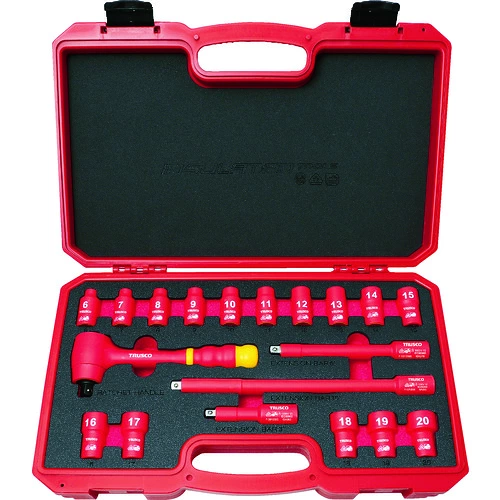TRUSCO 絶縁ソケットレンチセット 6角 差込角9.5mm TZSW319Sの商品画像